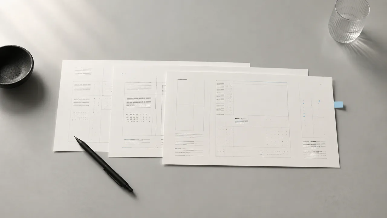 以紙本計劃及渠道分工呈現廣告規劃工作嘅概念視覺